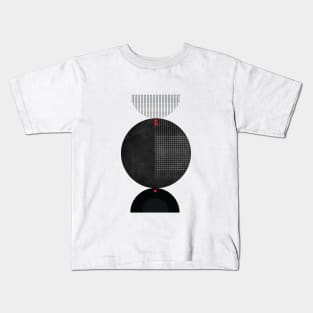 Black Sun Midcentury Geometric Abstract Print Kids T-Shirt